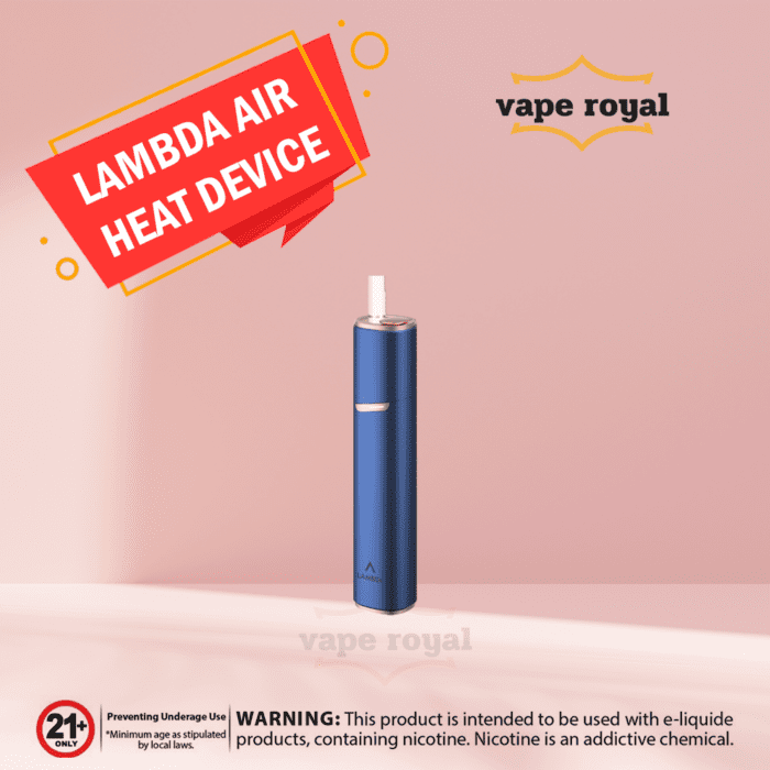 LAMBDA AIR BLUE HEAT NOT BURN DEVICE IN UAE LAMBDA AIR BLUE HEAT NOT BURN DEVICE is designed with your comfort and style in mind. Unlike traditional smoking methods, it doesn't involve combustion, ensuring that you inhale fewer harmful chemicals and less tar. You'll experience the authentic taste of your favorite tobacco or herbal blends without the side effects of burning. One of the key advantages of the LAMBDA AIR BLUE HEAT NOT BURN DEVICE is its sleek and modern design. Crafted for aesthetics and functionality, it easily fits into your pocket, making it a perfect on-the-go companion. The minimalist design exudes sophistication to enjoy your smoke in style. Not only does LAMBDA AIR BLUE HEAT NOT BURN DEVICE offer a smoke-free future, but it also contributes to environmental sustainability. Traditional smoking produces tons of waste in the form of cigarette butts and ash. Lambda Air, on the other hand, leaves no such traces, making it an eco-conscious choice. In a world where convenience and health-conscious choices are valued, LAMBDA AIR BLUE HEAT NOT BURN DEVICE stands as a beacon of innovation, offering you a chance to enjoy your tobacco or herbal blends in a way that is both satisfying and sustainable. LAMBDA AIR BLUE HEAT NOT BURN DEVICE SPECIFICATION: Brand: LAMBDA Item No.: AIR Heating Type: Titanium Steel Alloy Heating Blade LED Display: NO Working Temp. : 200 – 300 ℃ adjustable Smoking Time: 3 – 6 mins adjustable Battery Capacity: 3200 mAh Input Voltage: 5V / 2A Charging Time: about 2.5 hrs Smoking Times: 35- 40 times (Full Charge) Color: Blue, Red, Grey, Gold, Green Compatible With All kinds of Heat Sticks Package Includes: 1 x Lambda Air 5 x Swab 1 x Type-C Cable 1 x Manual 1 x QC Card