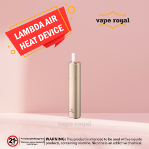 LAMBDA AIR GOLD HEAT NOT BURN DEVICE IN UAE LAMBDA AIR GOLD HEAT NOT BURN DEVICE is designed for comfort and style. Unlike traditional smoking methods, it doesn't involve combustion, ensuring that you inhale fewer harmful chemicals and less tar. You'll experience the authentic taste of your favorite tobacco or herbal blends without the side effects of burning. One of the key advantages of the LAMBDA AIR GOLD HEAT NOT BURN DEVICE is its sleek and modern design. Crafted for aesthetics and functionality, it easily fits into your pocket, making it a perfect on-the-go companion. The minimalist design exudes sophistication to enjoy your smoke in style. Not only does LAMBDA AIR GOLD HEAT NOT BURN DEVICE offer a smoke-free future, but it also contributes to environmental sustainability. Traditional smoking produces tons of waste in the form of cigarette butts and ash. Lambda Air, on the other hand, leaves no such traces, making it an eco-conscious choice. In a world where convenience and health-conscious choices are valued, LAMBDA AIR GOLD HEAT NOT BURN DEVICE stands as a beacon of innovation, offering you a chance to enjoy your tobacco or herbal blends in a way that is both satisfying and sustainable. LAMBDA AIR GOLD HEAT NOT BURN DEVICE SPECIFICATION: Brand: LAMBDA Item No.: AIR Heating Type: Titanium Steel Alloy Heating Blade LED Display: NO Working Temp. : 200 – 300 ℃ adjustable Smoking Time: 3 – 6 mins adjustable Battery Capacity: 3200 mAh Input Voltage: 5V / 2A Charging Time: about 2.5 hrs Smoking Times: 35- 40 times (Full Charge) Color: Blue, Red, Grey, Gold, Green Compatible With All kinds of Heat Sticks Package Includes: 1 x Lambda Air 5 x Swab 1 x Type-C Cable 1 x Manual 1 x QC Card QUICK LINK LAMBDA DUAL HNB GREEN DEVICE IN UAE