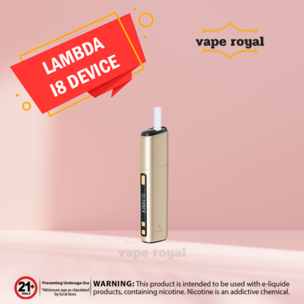 Lambda i8 Gold Device for Terea Heets Sticks Lambda i8 Gold Device is the latest product of the LAMBDA brand in 2023, explicitly designed for induction heating tobacco sticks, similar to the IQOS Terea. It continues the design style and ease of use of Lambda's previous products, with adjustable heating temperature and heating time. The device has a large 3200mAh battery capacity, which supports approximately 40 sticks of tobacco per charge.  It supports IQOS TEREA, SENTIA, LEME META Stick, and other smartcore heating cigarettes. The Lambda i8 Gold Device is made from high-quality materials, including aluminum alloy, PPSU, and PEEK.  The Lambda i8 is compatible with all TEREA and SENTIA Smartcore Sticks. If you are looking for a healthier and more satisfying alternative to traditional cigarettes, the Lambda i8 Gold HNB Device is a great option. It is easy to use, stylish and offers a variety of features to customize your smoking experience.