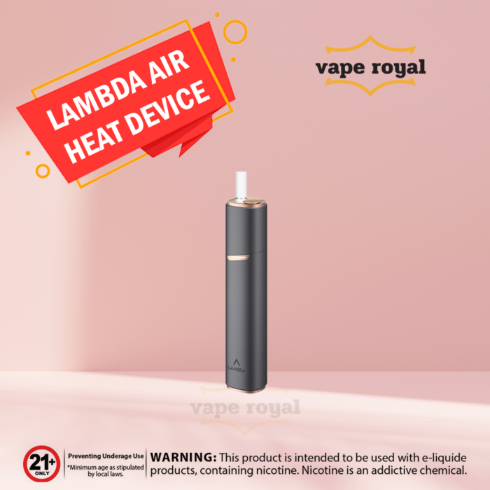 LAMBDA AIR GREY HEAT NOT BURN DEVICE IN UAE LAMBDA AIR GREY HEAT NOT BURN DEVICE is designed for comfort and style. Unlike traditional smoking methods, it doesn't involve combustion, ensuring that you inhale fewer harmful chemicals and less tar. You'll experience the authentic taste of your favorite tobacco or herbal blends without the side effects of burning. One of the key advantages of the LAMBDA AIR GREY HEAT NOT BURN DEVICE is its sleek and modern design. Crafted for aesthetics and functionality, it easily fits into your pocket, making it a perfect on-the-go companion. The minimalist design exudes sophistication to enjoy your smoke in style. Not only does LAMBDA AIR GREY HEAT NOT BURN DEVICE offer a smoke-free future, but it also contributes to environmental sustainability. Traditional smoking produces tons of waste in the form of cigarette butts and ash. Lambda Air, on the other hand, leaves no such traces, making it an eco-conscious choice. In a world where convenience and health-conscious choices are valued, LAMBDA AIR GREY HEAT NOT BURN DEVICE stands as a beacon of innovation, offering you a chance to enjoy your tobacco or herbal blends in a way that is both satisfying and sustainable. LAMBDA AIR GREY HEAT NOT BURN DEVICE SPECIFICATION: Brand: LAMBDA Item No.: AIR Heating Type: Titanium Steel Alloy Heating Blade LED Display: NO Working Temp. : 200 – 300 ℃ adjustable Smoking Time: 3 – 6 mins adjustable Battery Capacity: 3200 mAh Input Voltage: 5V / 2A Charging Time: about 2.5 hrs Smoking Times: 35- 40 times (Full Charge) Color: Blue, Red, Grey, Gold, Green Compatible With All kinds of Heat Sticks Package Includes: 1 x Lambda Air 5 x Swab 1 x Type-C Cable 1 x Manual 1 x QC Card QUICK LINK LAMBDA AIR BLUE HEAT NOT BURN DEVICE IN UAE