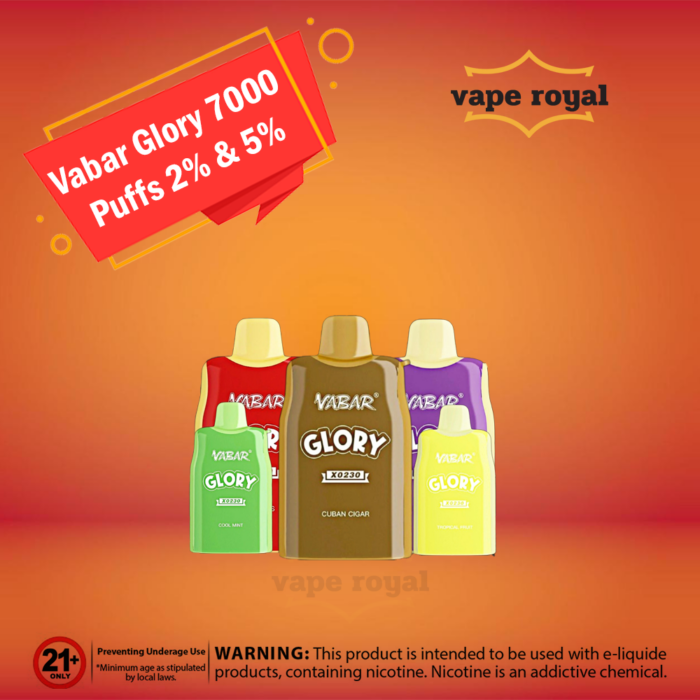 Vabar Glory 7000 Puffs 2% & 5% Nicotine Disposable Vape in UAE