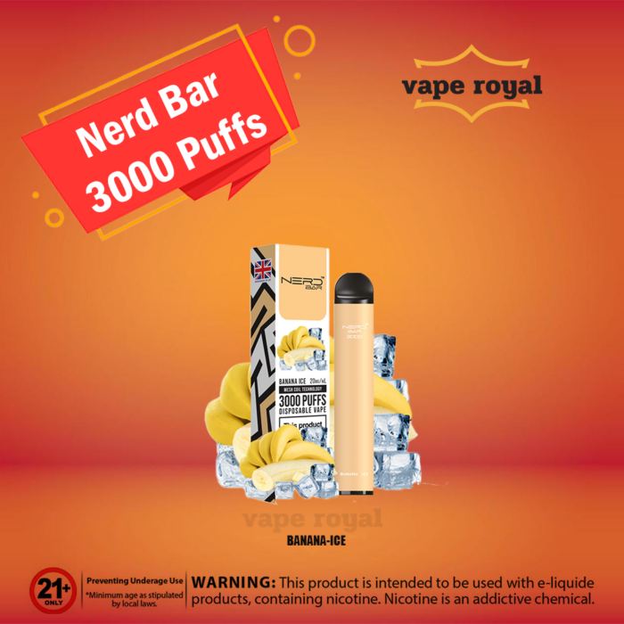 NERD BAR 3000 NICOTINE PUFFS DISPOSABLE IN UAE THE NERD BAR 3000 NICOTINE Puffs Disposable Vape has taken Dubai’s vaping scene by storm, offering an unrivaled portable option for both beginners and experienced vapers. At Vapetudo, we bring you this cutting-edge device, ensuring you get the most out of your vaping journey. Let’s dive into the specifics and discover why Nerd Bar is the top choice for many vapers in Dubai and the surrounding regions. It also comes with an 8mL liquid capacity, so you can use it to vape multiple flavors without having to refill it often. Plus, it offers a nicotine level of 2%–20MG, so you can find the right level of nicotine for your needs. Do you find yourself needing a break from your regular smoking habits but don’t want to give up the pleasure of cigarettes? Then you’re lucky because NERD BAR 3000 NICOTINE Puffs Disposable has covered you! These NERD BAR 3000 DISPOSABLE VAPE are designed to give you the same excellent smoking experience as regular cigarettes, but without all the harmful chemicals. Plus, they’re disposable, so there’s no need to worry about packing your cigars or cigarettes again. Curious to know more? NERD BAR 3000 NICOTINE Product Specifications Lightweight, Small, and Portable High Capacity Internal Battery 8ml Eliquid Capacity 20mg Draw Activation Up to 3000 Puffs Anti Leak Design The product Includes One Single Nerd Bar 3000 nicotine Puffs. Main Features of Nerd Bar 3000 Puffs If you’re looking for a discreet, lightweight vape with a battery that lasts all day and nicotine that satisfies your cravings, this is the perfect device for you. This versatile smoking alternative fits nicely in your pocket and comes in various flavors to suit your personality. A great stopgap between throwaway cigarettes or an alternative to e-cigarettes. The pods are easy to reload, and each contains 8.0 ml of e-Juice, equivalent to 3000 MTL puffs or 3000 DTL puffs. The bar has a whopping 2% nicotine concentration. Nerds Bar is always looking for a way to make something themselves. Challenge accepted! In the vaping world, the Nerd Bar 3000 puffs Disposable Vape is one in a million. When you start your day with a Nerd Bar, you’ll feel like a true winner. Nerd Bar 3000 Flavours Banana, Blackcurrant Ice, Blue Beauty, Blue Lemonade, Blue Razz, Blueberry, Cherry Berry, Cherry Raspberry, Coffee tobacco, Cola Ice, DOUBLE APPLE, Energy, Frozen Vibes, Fuji Apple, GRAPE ICE, Guava ice, Jamrock Blast, Malibu Zest, MANGO ICE, Mango Peach, MINT ICE, Nana Mama, NRG Bull, Pineapple Lemon Lime, pineapple, Pink Lady, Power Berry, Strawberry, Watermelon Bubblegum, watermelon ice QUICK LINK Pod Salt Nexus 3500 Puffs Disposable Vape In Dubai