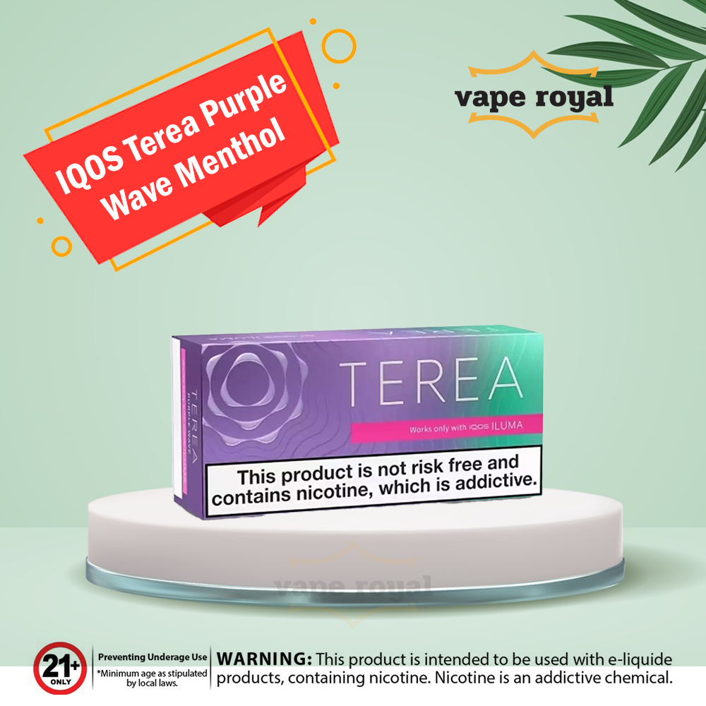 Terea Purple Wave Menthol by ITALY in Dubai Buy new Terea Purple Wave Menthol by ITALY in Dubai, Abu Dhabi, Sharjah, Ajman, Ras al-Khaimah, and all over the UAE. New Terea Purple Wave Menthol by ITALY is specially designed with innovative core induction technology. These newly designed Terea sticks are to be used only with IQOS Iluma, which features an auto-start function that detects when the Terea stick is inserted and automatically turns on the device. These bladeless devices offer a cleaner way to heat tobacco from the core, without burning it, to provide a more consistent experience, no tobacco residue, and no need to clean the device. New terra sheets only make it possible. Additionally, they generate no combustion and no smoke, and PMI’s market research indicates that IQOS ILUMA TEREA provides a more pleasurable experience than previous IQOS generations. Buy new terra iluma heets in Dubai, UAE. What sets Terea Purple Wave Menthol by ITALY apart is its advanced heating technology. It doesn't burn tobacco like traditional cigarettes. Instead, it heats the tobacco just enough to release the flavor without producing smoke or ash. This groundbreaking approach means no more unpleasant odors, and you can enjoy your Terea Purple Wave Menthol by ITALY virtually anywhere without bothering others. This product is user-friendly and convenient. Insert the tobacco stick into the IQOS ILUMA device, press the button, and enjoy. The sleek design of the device ensures that it fits comfortably in your hand, making it a stylish accessory to complement your lifestyle. The Terea Purple Wave Menthol by ITALY is not just a smoking alternative; it's a lifestyle choice. It's a way to savor the rich tobacco flavor and refreshing menthol sensation in a more responsible and considerate manner. Flavors: Terea Green is smooth and rich in taste, providing a harmonious balance and cooling sensation. Terea Sienna has a mellow and rich taste sensation balanced with woody notes. Terea Blue soft and rich in flavor, with a deep and cold sensation. Terea Bright Waves is mellow and rich with a delicate, refreshing feel with a cooling sensation and a fresh, fruity aroma. Terea Purple Wave is soft and rich in cold and steady success. Terea Bronze has a soft and rich taste of tobacco sensation with a warm feeling. Terea Dimensions Yugen: A tobacco blend with aromas of pear, lavender, and jasmine tea. Produces a fresh taste. Terea Dimensions Apricity: A mixture of tobacco and apricot, vanilla, and caramel fruit aromas produces a rich and creamy sensation.